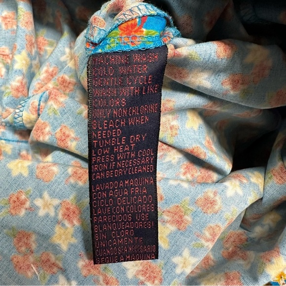 Ralph Lauren Blue and Yellow Floral Midi Dress Y2K size 12 - Picture 8 of 8